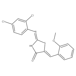 (2Z,5Z)-2-[(2,4-dichlorophenyl)imino]-5-(2-methoxybenzylidene)-1,3-thiazolidin-4-one结构式