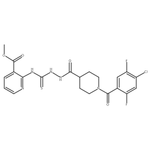Methyl 2-[({[1-(4-chloro-2,5-difluorobenzoyl)piperidin-4-yl]formohydrazido}methanethioyl)amino]pyridine-3-carboxylate结构式
