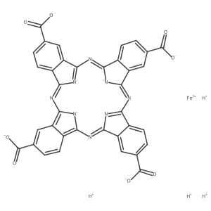(SP-4-1)-[29H,31H-Phthalocyanine-2,9,16,23-tetracarboxylato(6-)-N29,N30,N31,N32]Ferrate(3-) tetrahydrogen结构式