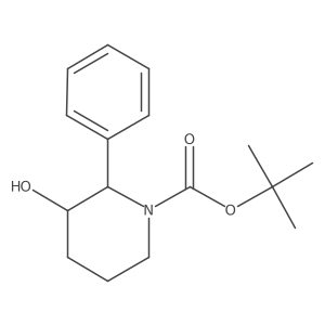 tert-Butyl (2R,3R)-3-hydroxy-2-phenylpiperidine-1-carboxylate结构式