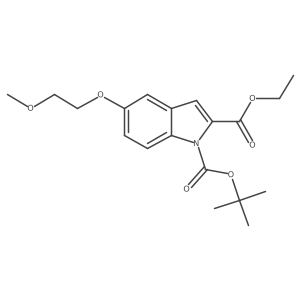 ethyl N-Boc-5-(2-methoxyethoxy)-indole-2-carboxylate结构式