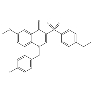 3-(4-Ethylbenzenesulfonyl)-1-[(4-fluorophenyl)methyl]-6-methoxy-1,4-dihydroquinolin-4-one结构式