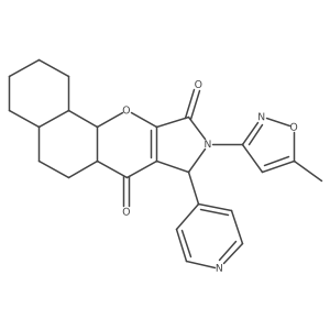 14-(5-Methyl-1,2-oxazol-3-yl)-13-pyridin-4-yl-17-oxa-14-azatetracyclo[8.7.0.02,7.012,16]heptadec-12(16)-ene-11,15-dione Structure