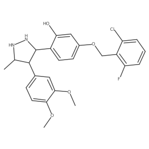 5-[(2-Chloro-6-fluorophenyl)methoxy]-2-[4-(3,4-dimethoxyphenyl)-5-methylpyrazolidin-3-yl]phenol结构式