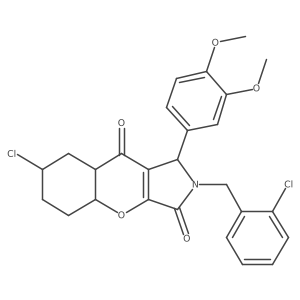 7-chloro-2-[(2-chlorophenyl)methyl]-1-(3,4-dimethoxyphenyl)-4a,5,6,7,8,8a-hexahydro-1H-chromeno[2,3-c]pyrrole-3,9-dione Structure