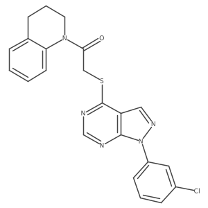 2-[1-(3-chlorophenyl)pyrazolo[3,4-d]pyrimidin-4-yl]sulfanyl-1-(3,4-dihydro-2H-quinolin-1-yl)ethanone Structure