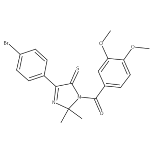 (4-(4-bromophenyl)-2,2-dimethyl-5-thioxo-2,5-dihydro-1H-imidazol-1-yl)(3,4-dimethoxyphenyl)methanone结构式