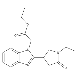 ethyl 2-[2-(1-ethyl-5-oxopyrrolidin-3-yl)-1H-1,3-benzodiazol-1-yl]acetate结构式