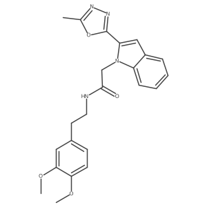 N-(3,4-dimethoxyphenethyl)-2-(2-(5-methyl-1,3,4-oxadiazol-2-yl)-1H-indol-1-yl)acetamide Structure