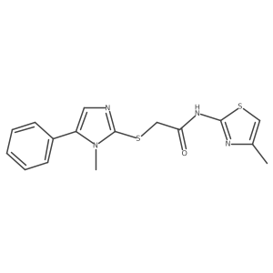 2-((1-methyl-5-phenyl-1H-imidazol-2-yl)thio)-N-(4-methylthiazol-2-yl)acetamide Structure