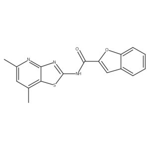 N-(5,7-dimethylthiazolo[4,5-b]pyridin-2-yl)benzofuran-2-carboxamide结构式