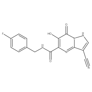 3-Cyano-N-[(4-fluorophenyl)methyl]-1,7-dihydro-6-hydroxy-7-oxopyrazolo[1,5-a]pyrimidine-5-carboxamide结构式