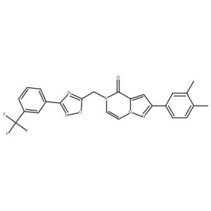 2-(3,4-dimethylphenyl)-5-({3-[3-(trifluoromethyl)phenyl]-1,2,4-oxadiazol-5-yl}methyl)-4H,5H-pyrazolo[1,5-a]pyrazin-4-one结构式