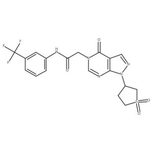 2-(1-(1,1-dioxidotetrahydrothiophen-3-yl)-4-oxo-1H-pyrazolo[3,4-d]pyrimidin-5(4H)-yl)-N-(3-(trifluoromethyl)phenyl)acetamide结构式
