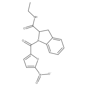 N-ethyl-1-(5-nitrofuran-2-carbonyl)indoline-2-carboxamide Structure