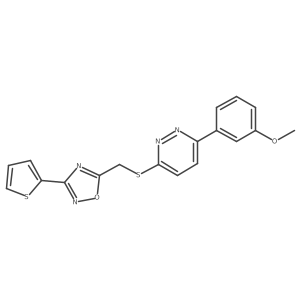 3-(3-Methoxyphenyl)-6-({[3-(thiophen-2-yl)-1,2,4-oxadiazol-5-yl]methyl}sulfanyl)pyridazine结构式