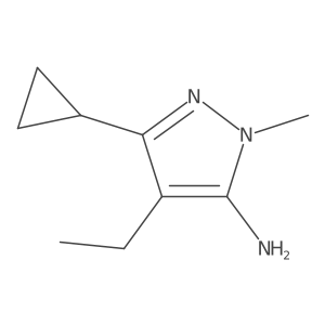 3-Cyclopropyl-4-ethyl-1-methyl-1H-pyrazol-5-amine结构式