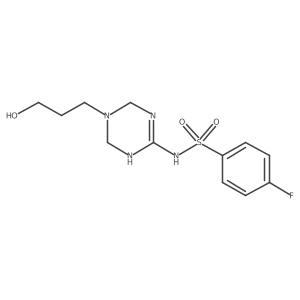 4-fluoro-N-[5-(3-hydroxypropyl)-1,4,5,6-tetrahydro-1,3,5-triazin-2-yl]benzenesulfonamide Structure