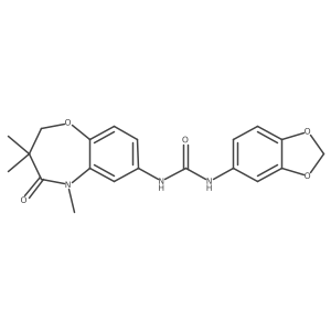 CN1C(=O)C(C)(C)COc2ccc(NC(=O)Nc3ccc4c(c3)OCO4)cc21结构式
