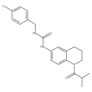 CC(C)C(=O)N1CCCc2cc(NC(=O)NCc3ccc(Cl)cc3)ccc21结构式