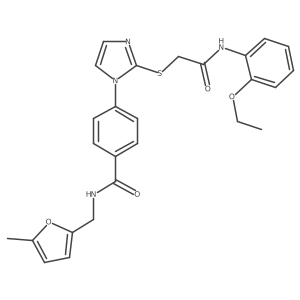 4-(2-((2-((2-ethoxyphenyl)amino)-2-oxoethyl)thio)-1H-imidazol-1-yl)-N-((5-methylfuran-2-yl)methyl)benzamide结构式