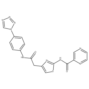 N-(4-(2-((4-(1H-tetrazol-1-yl)phenyl)amino)-2-oxoethyl)thiazol-2-yl)pyrazine-2-carboxamide Structure