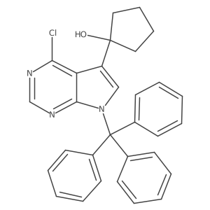 1-(4-chloro-7-trityl-7H-pyrrolo[2,3-d]pyrimidin-5-yl)cyclopentanol结构式