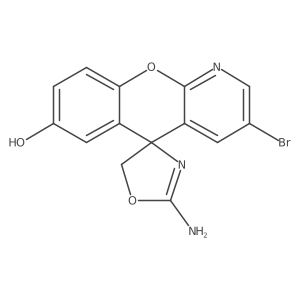 (R)-2'-amino-3-bromo-5'H-spiro[chromeno[2,3-b]pyridine-5,4'-oxazol]-7-ol结构式