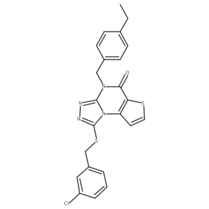 1-((3-chlorobenzyl)thio)-4-(4-ethylbenzyl)thieno[2,3-e][1,2,4]triazolo[4,3-a]pyrimidin-5(4H)-one Structure