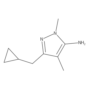 5-(cyclopropylmethyl)-2,4-dimethyl-pyrazol-3-amine结构式