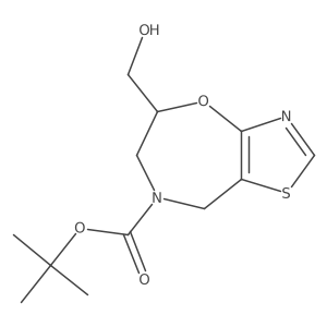 Thiazolo[5,4-f][1,4]oxazepine-7(8H)-carboxylic acid, 5,6-dihydro-5-(hydroxymethyl)-, 1,1-dimethylethyl ester结构式