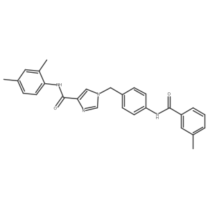 N-(2,4-dimethylphenyl)-1-{[4-(3-methylbenzamido)phenyl]methyl}-1H-imidazole-4-carboxamide结构式