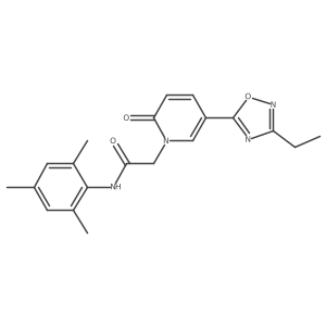 2-(5-(3-ethyl-1,2,4-oxadiazol-5-yl)-2-oxopyridin-1(2H)-yl)-N-mesitylacetamide结构式