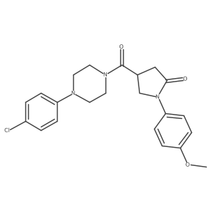 4-[4-(4-Chlorophenyl)piperazine-1-carbonyl]-1-(4-methoxyphenyl)pyrrolidin-2-one结构式