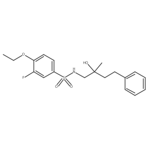 4-ethoxy-3-fluoro-N-(2-hydroxy-2-methyl-4-phenylbutyl)benzenesulfonamide结构式