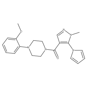 [4-(2-methoxyphenyl)piperazin-1-yl][1-methyl-5-(1H-pyrrol-1-yl)-1H-pyrazol-4-yl]methanone结构式