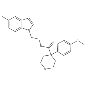 4-(4-methoxyphenyl)-N-[2-(5-methyl-1H-indol-1-yl)ethyl]tetrahydro-2H-pyran-4-carboxamide Structure