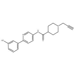 N-[2-(3-hydroxyphenyl)pyrimidin-5-yl]-1-(prop-2-yn-1-yl)piperidine-4-carboxamide结构式