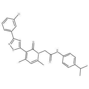 2-(3-(3-(3-chlorophenyl)-1,2,4-oxadiazol-5-yl)-4,6-dimethyl-2-oxopyridin-1(2H)-yl)-N-(4-isopropylphenyl)acetamide结构式