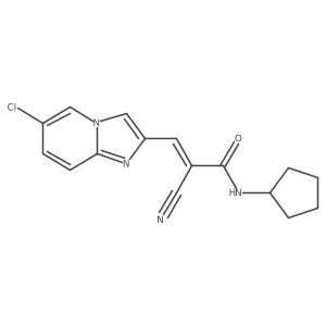 (E)-3-(6-Chloroimidazo[1,2-a]pyridin-2-yl)-2-cyano-N-cyclopentylprop-2-enamide结构式