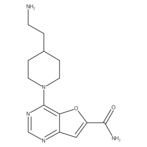 4-(4-(2-Aminoethyl)piperidin-1-yl)furo[3,2-d]pyrimidine-6-carboxamide结构式