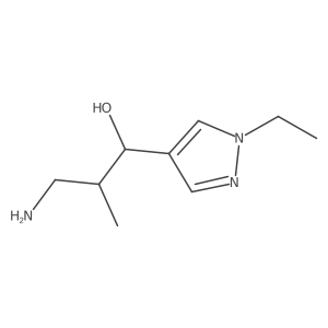 3-amino-1-(1-ethyl-1H-pyrazol-4-yl)-2-methylpropan-1-ol Structure