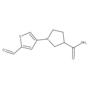 1-(5-Formylthiophen-3-yl)pyrrolidine-3-carboxamide Structure