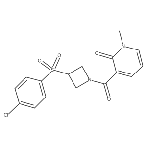 3-[3-(4-Chlorobenzenesulfonyl)azetidine-1-carbonyl]-1-methyl-1,2-dihydropyridin-2-one结构式