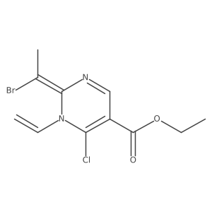 Ethyl 2-(1-bromoethylidene)-6-chloro-1-vinyl-1,2-dihydropyrimidine-5-carboxylate结构式