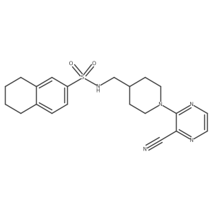 N-((1-(3-cyanopyrazin-2-yl)piperidin-4-yl)methyl)-5,6,7,8-tetrahydronaphthalene-2-sulfonamide Structure