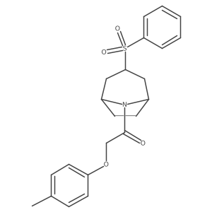 1-((1R,5S)-3-(phenylsulfonyl)-8-azabicyclo[3.2.1]octan-8-yl)-2-(p-tolyloxy)ethanone Structure