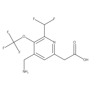 2-(4-(Aminomethyl)-6-(difluoromethyl)-5-(trifluoromethoxy)pyridin-2-yl)acetic acid Structure