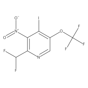 2-(Difluoromethyl)-4-iodo-3-nitro-5-(trifluoromethoxy)pyridine结构式