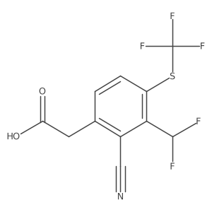 2-(2-Cyano-3-(difluoromethyl)-4-((trifluoromethyl)thio)phenyl)acetic acid Structure